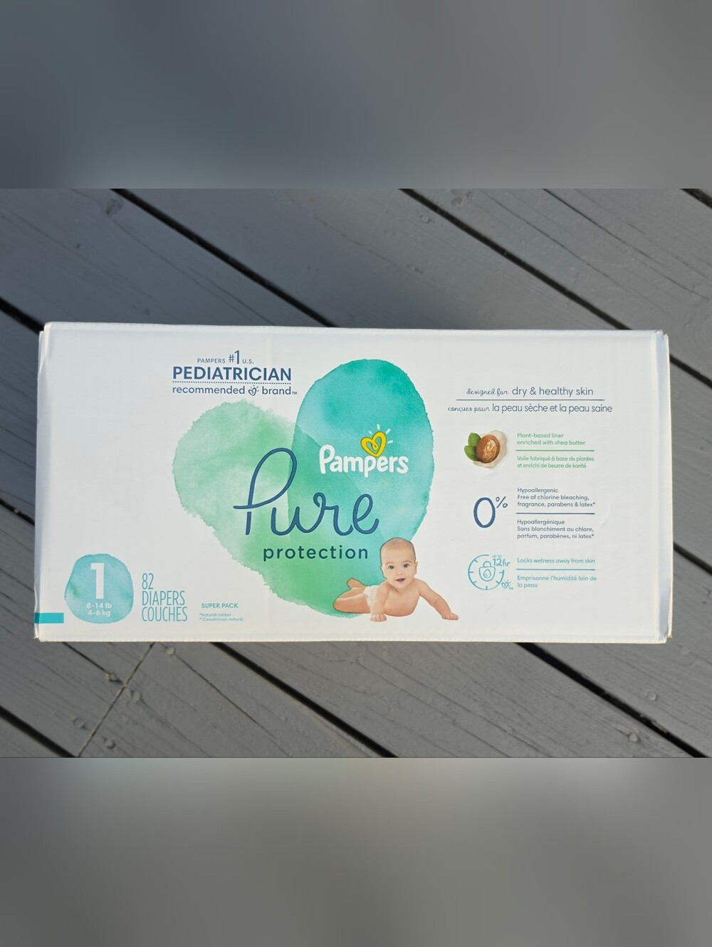 Pampers Pure Protection Super Pack Size 1 - 82 Diapers